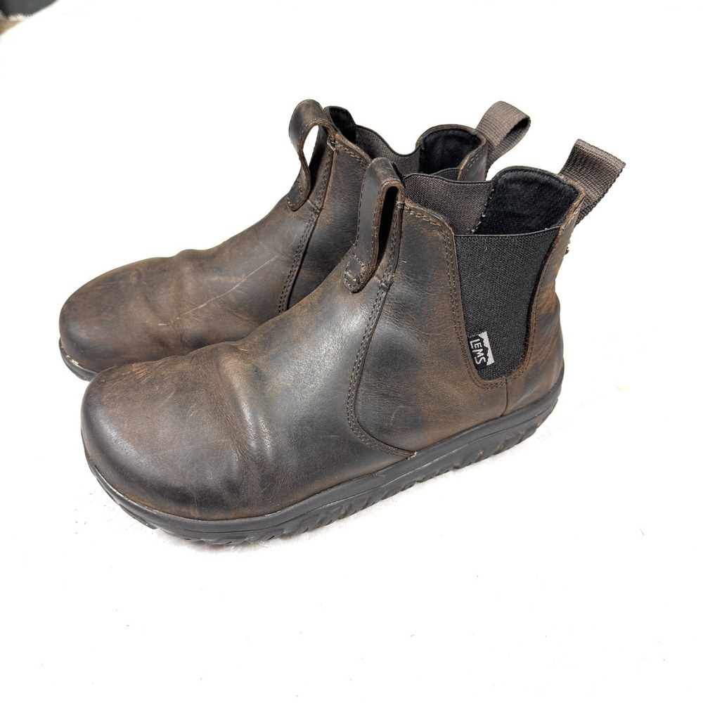 Lems Chelsea Boots Unisex M7.5-W9 Espresso Leather Waterproof Elastic Gore Ankle